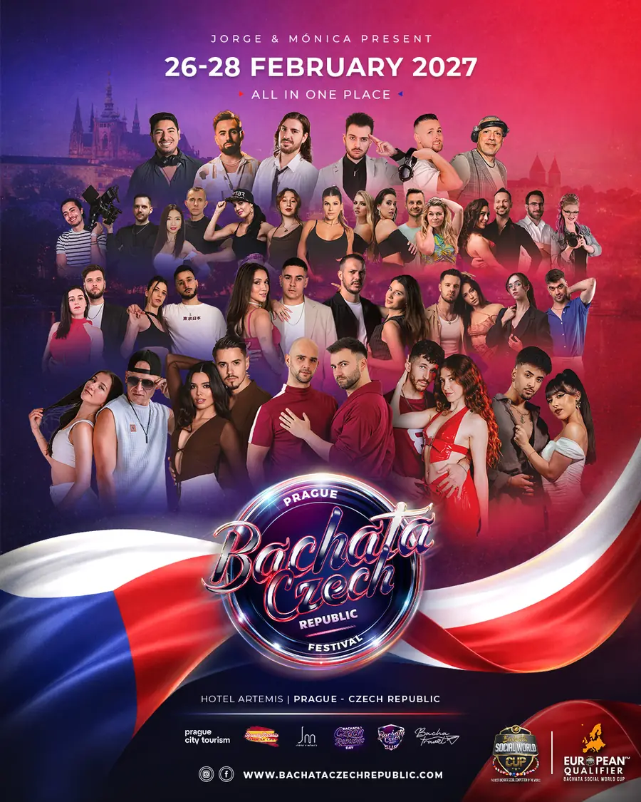 Plakát Bachata Czech Republic Festival, 26. až 28. února 2027 v Praze